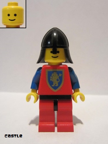 lego 1988 mini figurine cas120 Crusader Lion Red Legs with Black Hips, Black Neck-Protector 
