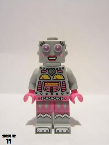 lego 2013 mini figurine col178 Lady Robot  
