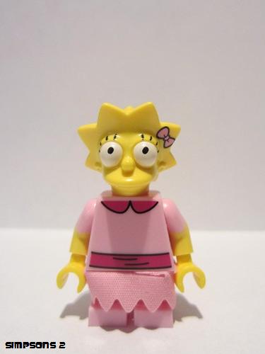 lego 2015 mini figurine sim030 Lisa Simpson With Bright Pink Dress 