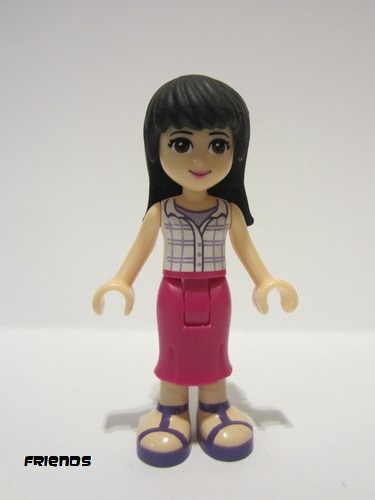 lego 2015 mini figurine frnd131 Maya Magenta Mid Length Skirt, White Plaid Button Shirt 