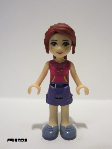 lego 2016 mini figurine frnd141 Mia Dark Purple Shorts, Magenta Top with Orange and Dark Purple Stripes 
