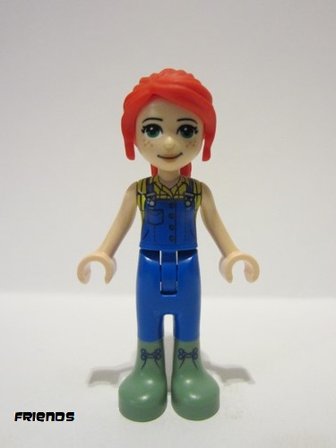 lego 2022 mini figurine frnd497 Mia Blue Overalls, Yellow Blouse and Sand Green Boots 