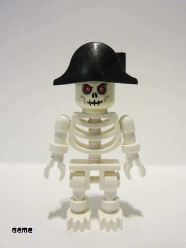 lego 2009 mini figurine gen026 Skeleton With Fantasy Era Skull, Bicorne Hat 