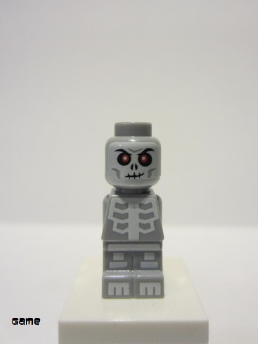 lego 2011 mini figurine 85863pb053 Skeleton Microfigure Ninjago, Light Bluish Gray 