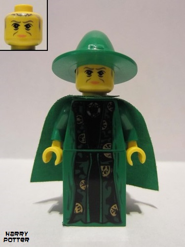 lego 2002 mini figurine hp022 Professor McGonagall Green Robe and Cape 