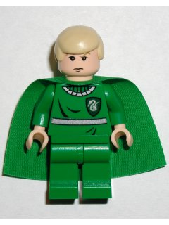 lego 2004 mini figurine hp053 Draco Malfoy Green Quidditch Uniform, Light Nougat 