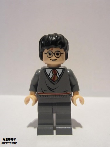 lego 2004 mini figurine hp056 Harry Potter Gryffindor Stripe Torso, Dark Bluish Gray Legs 