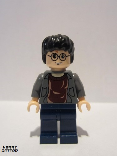 lego 2004 mini figurine hp057 Harry Potter Dark Bluish Gray Open Shirt Torso, Dark Blue Legs 
