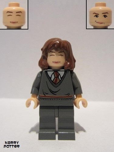 lego 2005 mini figurine hp065 Hermione Gryffindor Stripe Torso, Dark Bluish Gray Legs, Sleeping / Awake Face 