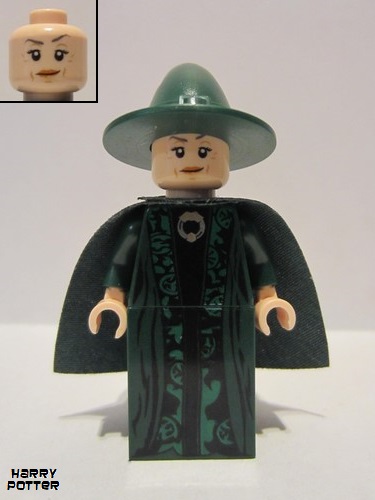lego 2010 mini figurine hp093 Professor McGonagall Dark Green Robe and Cape 