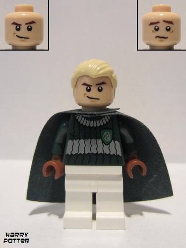 lego 2010 mini figurine hp108 Draco Malfoy Dark Green and White Quidditch Uniform 