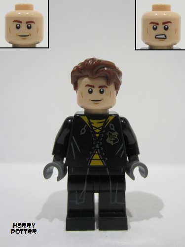 lego 2019 mini figurine hp179b Cedric Diggory Black and Yellow Uniform, No Shirt Tail 