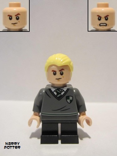 lego 2021 mini figurine hp267 Draco Malfoy Slytherin Sweater with Crest, Black Short Legs 