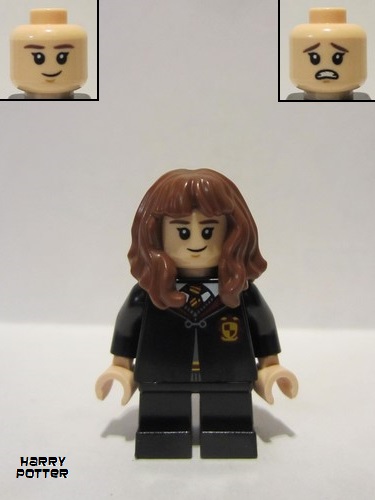 lego 2021 mini figurine hp282 Hermione Granger Gryffindor Robe, Sweater, Shirt and Tie, Black Short Legs 