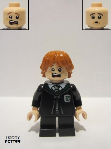 lego 2021 mini figurine hp287 Ron Weasley Slytherin Robes, Vincent Crabbe Transformation 