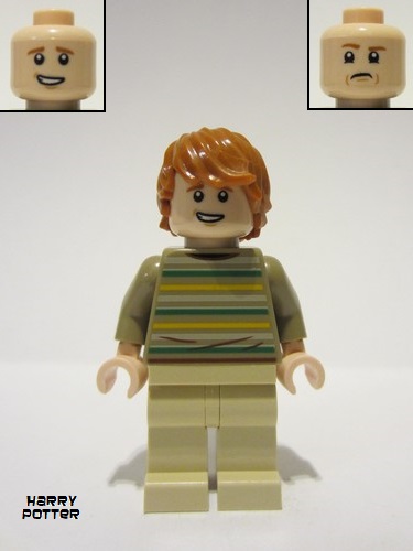 lego 2022 mini figurine hp339 Ron Weasley Striped Sweater, Tan Legs 