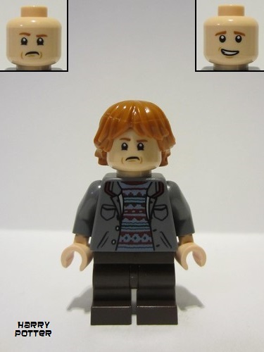 lego 2022 mini figurine hp382 Ron Weasley Dark Bluish Gray Jacket 