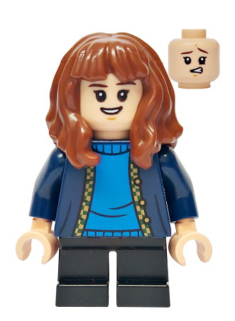 lego 2024 mini figurine hp476 Hermione Granger Dark Blue Cardigan, Black Short Legs 