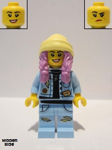 lego 2019 mini figurine hs011 Parker L. Jackson Denim Jacket with Beanie (Smile / Grumpy) 