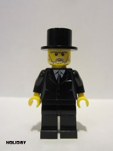 lego 2012 mini figurine hol025 Sleigh Driver Suit Black, Top Hat 