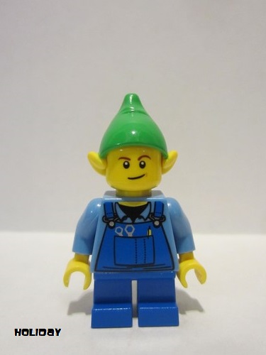 lego 2014 mini figurine hol045b Elf Blue Overalls, Brown Dimple 