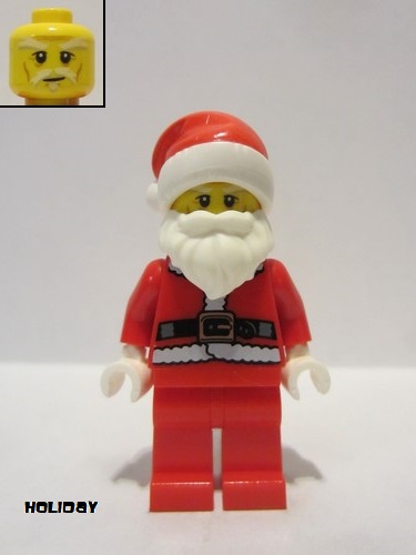 lego 2016 mini figurine hol082 Santa Red Legs, Fur Lined Jacket, White Eyebrows, Wrinkles 