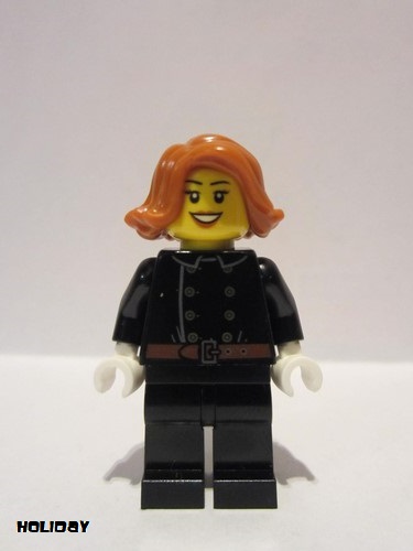 lego 2018 mini figurine hol119 Fire Jacket with 8 Buttons, Dark Orange Female Hair Short Swept Sideways 