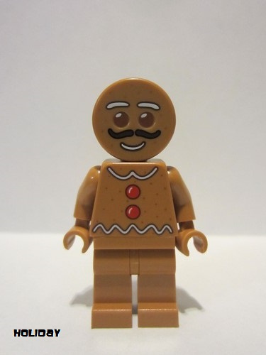 lego 2019 mini figurine hol169 Gingerbread Man Moustache 