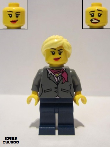 lego 2014 mini figurine idea009 Research Scientist Female Magenta Scarf 