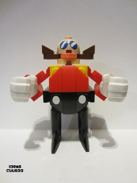 lego 2022 mini figurine idea164s Dr. Eggman Doctor Ivo Robotnik, with Stickers - Brick Built 