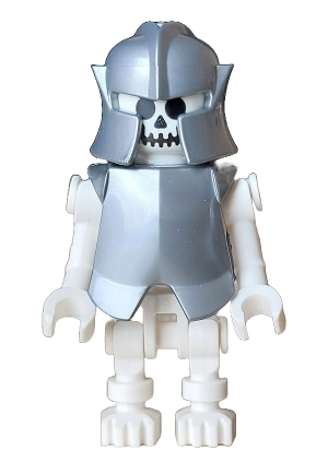 lego 2024 mini figurine idea187 Skeleton Standard Skull, Bent Arms Vertical Grip, Flat Silver Helmet and Armor Breastplate (Colin the Fighter) 