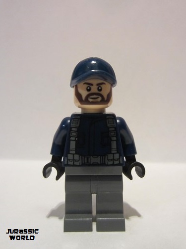 lego 2020 mini figurine jw061 Guard Ball Cap, Dark Brown Beard, Dark Bluish Gray Legs 