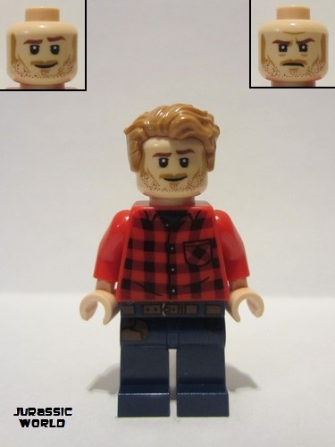 lego 2022 mini figurine jw089 Owen Grady Flannel Shirt 