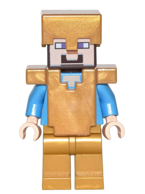 lego 2016 mini figurine min031 Steve Pearl Gold Helmet, Armor and Legs 