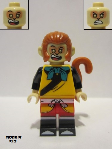 lego 2021 mini figurine mk033 Monkey King Bright Light Orange Tunic, Open Eyes 