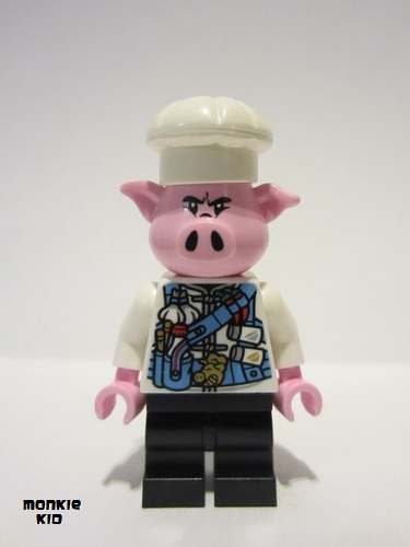 lego 2022 mini figurine mk104 Pigsy Medium Blue Utility Harness with Pig Head Buckle, Black Medium Legs 