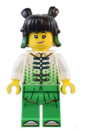 lego 2024 mini figurine mk141 Mei White Robe Top, Bright Green Pants 