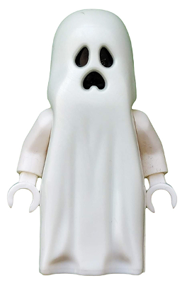 lego 2012 mini figurine gen046 Ghost With Pointed Top Shroud with 1x2 Plate and 1x2 Brick as Legs 