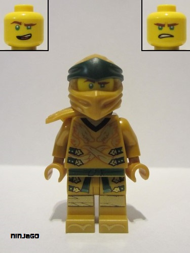 lego 2021 mini figurine njo654 Lloyd Golden Ninja, Right Shoulder Armor, Yellow Head - Legacy 