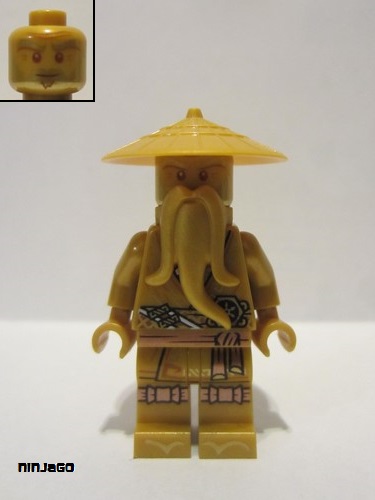lego 2021 mini figurine njo658 Wu Sensei Legacy, Pearl Gold Robe 