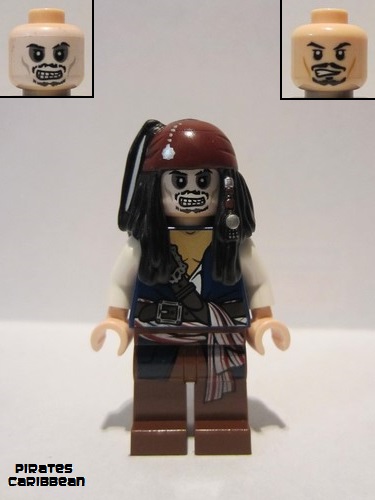 lego 2011 mini figurine poc012 Captain Jack Sparrow Skeleton  
