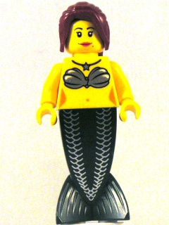 lego 2011 mini figurine pi139 Mermaid Dark Red Hair Ponytail Long with Side Bangs 