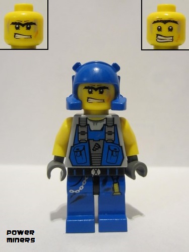 lego 2009 mini figurine pm011 Power Miner Orange Scar, Helmet 