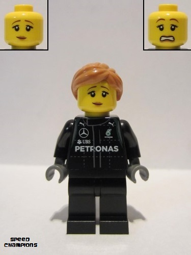lego 2017 mini figurine sc045 Mercedes AMG Petronas Formula One Pit Crew Female 
