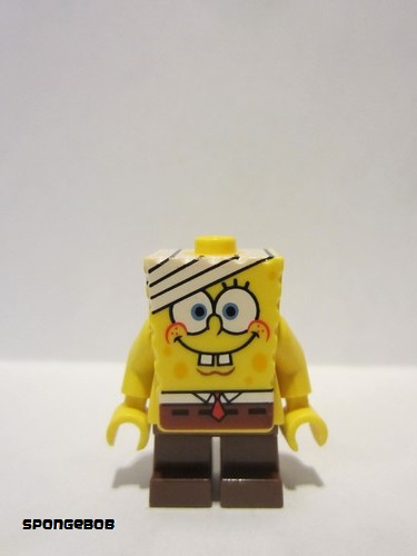 lego 2008 mini figurine bob016 SpongeBob Bandage on Head Bandage sur la tête
