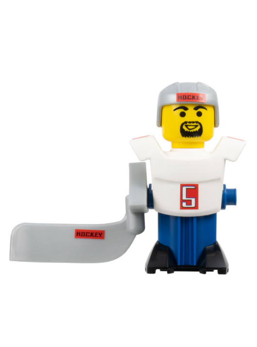 lego 2004 mini figurine hky012s McDonald's Sports White Hockey Player With Stickers 