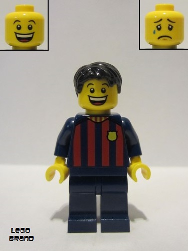 lego 2021 mini figurine soc145 Soccer Fan - FC Barcelona