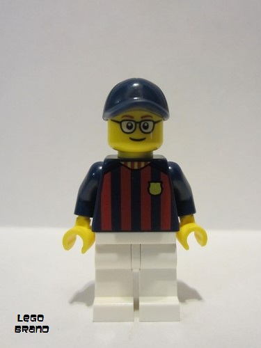 lego 2021 mini figurine soc148 Soccer Fan - FC Barcelona