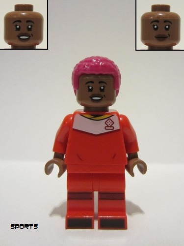 lego 2023 mini figurine soc156 Asisat Oshoala Red Soccer Uniform 