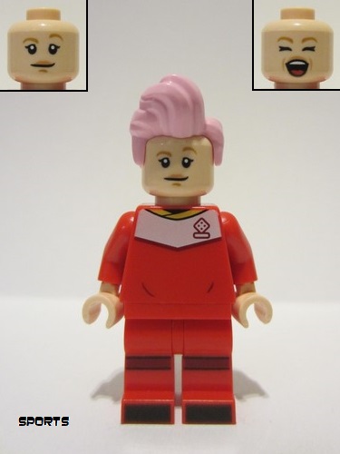 lego 2023 mini figurine soc157 Megan Rapinoe Red Soccer Uniform 